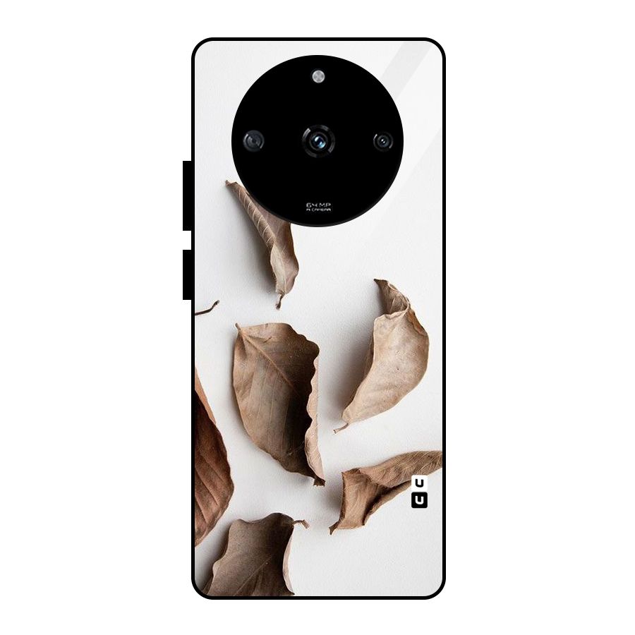 Brown Dusty Leaves Glass Back Case for Realme Narzo 60 5G