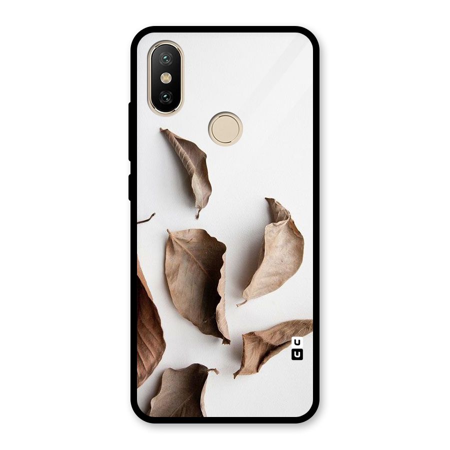 Brown Dusty Leaves Glass Back Case for Redmi A2