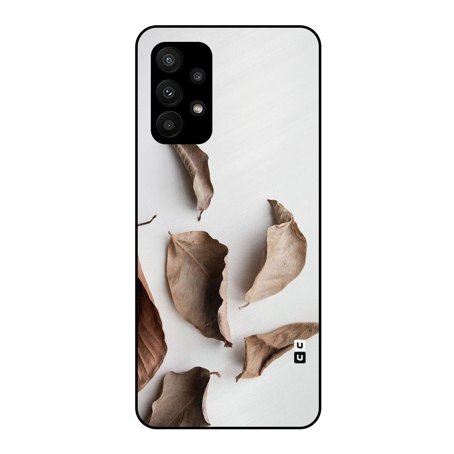 Brown Dusty Leaves Metal Back Case for Galaxy A23
