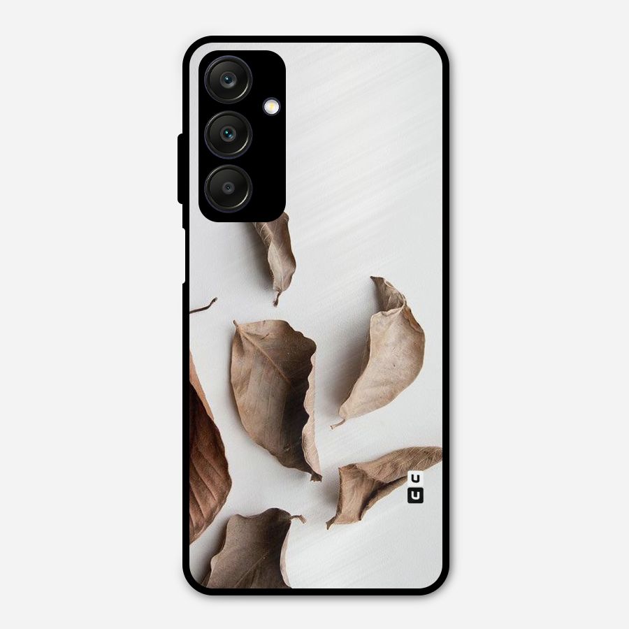 Brown Dusty Leaves Metal Back Case for Galaxy A25 5G