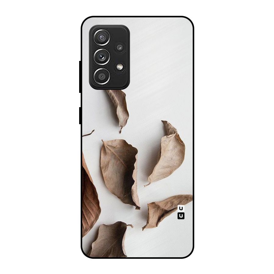 Brown Dusty Leaves Metal Back Case for Galaxy A52