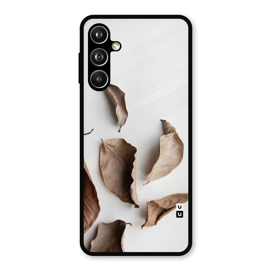 Brown Dusty Leaves Metal Back Case for Galaxy F54