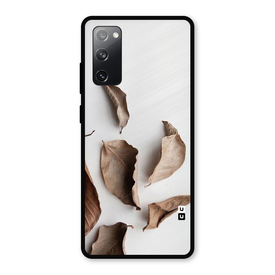 Brown Dusty Leaves Metal Back Case for Galaxy S20 FE 5G