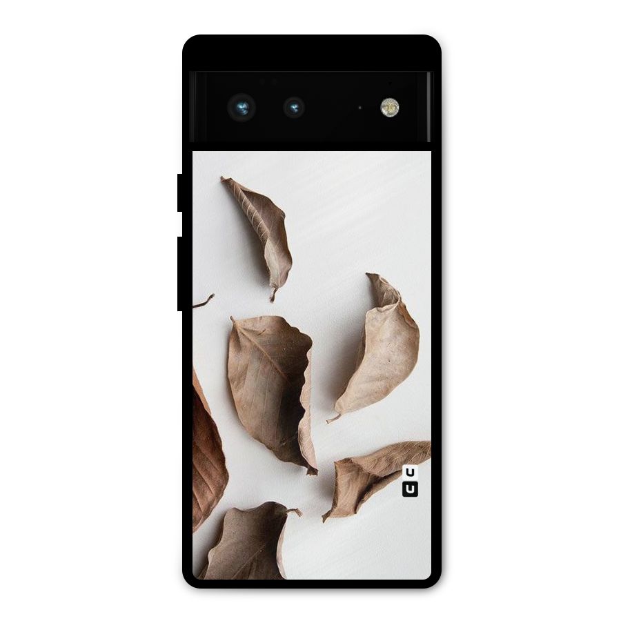 Brown Dusty Leaves Metal Back Case for Google Pixel 6