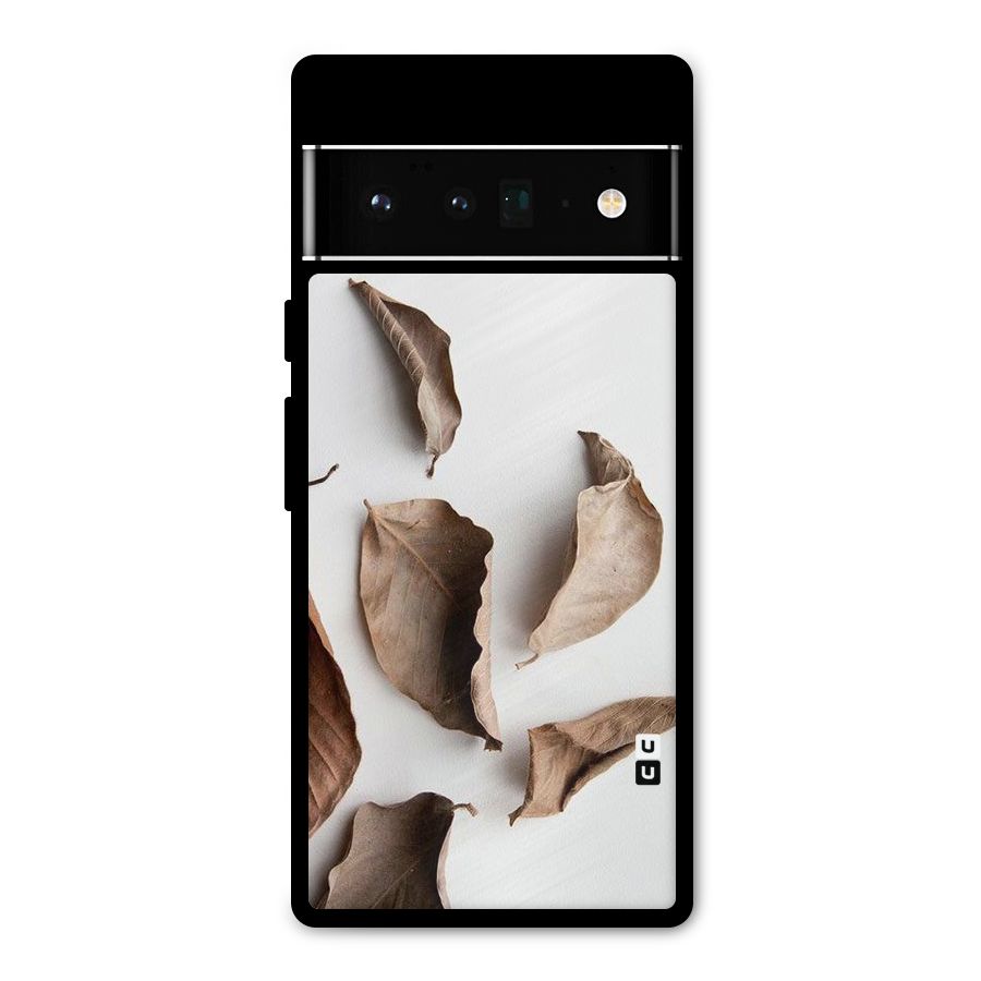 Brown Dusty Leaves Metal Back Case for Google Pixel 6 Pro