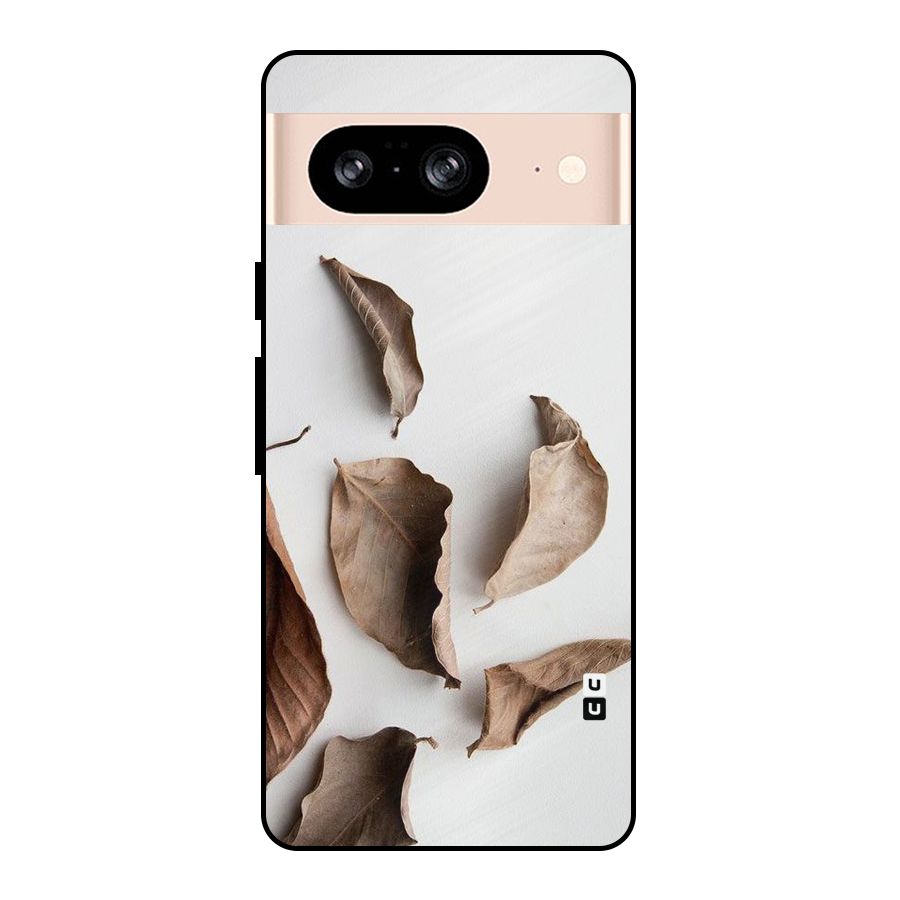 Brown Dusty Leaves Metal Back Case for Google Pixel 8