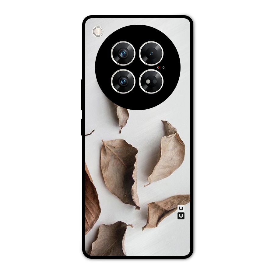 Brown Dusty Leaves Metal Back Case for Infinix Zero 40 5G