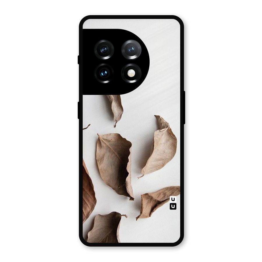 Brown Dusty Leaves Metal Back Case for OnePlus 11