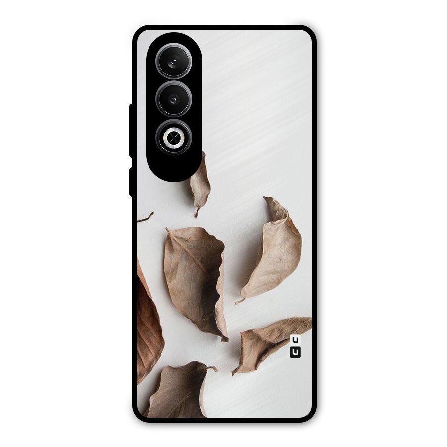 Brown Dusty Leaves Metal Back Case for OnePlus Nord CE4