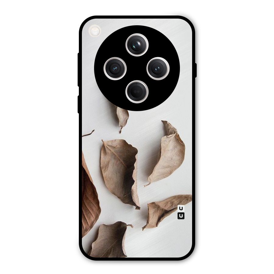 Brown Dusty Leaves Metal Back Case for Oppo Find X8