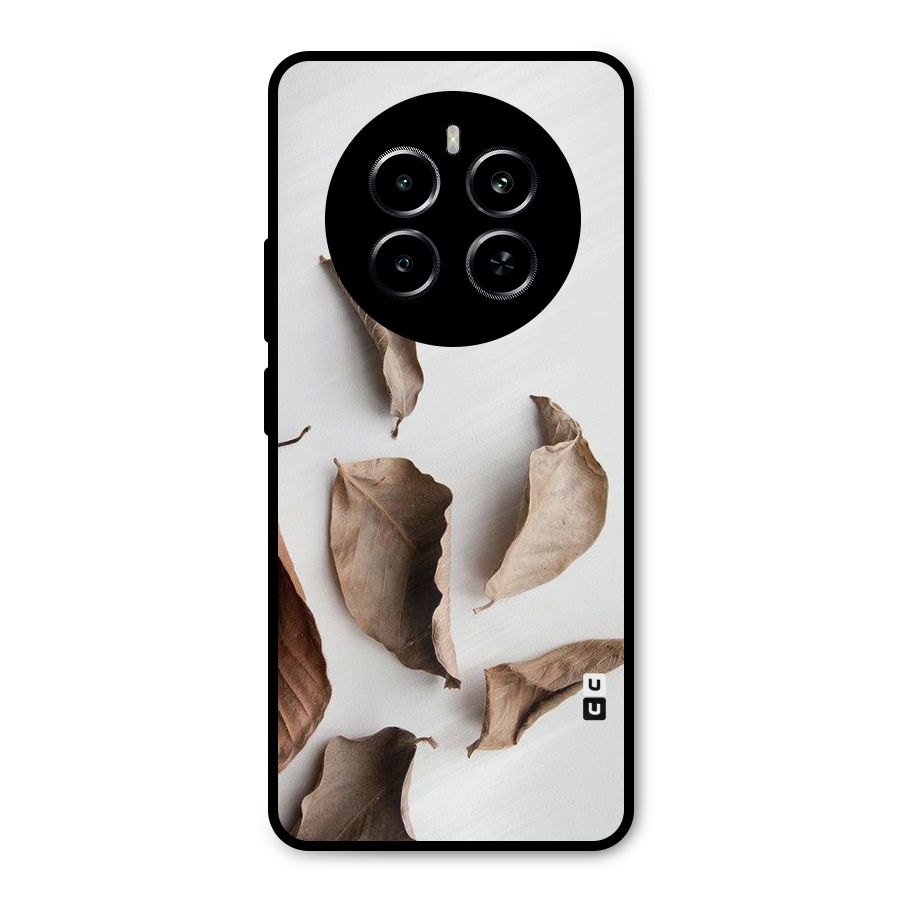 Brown Dusty Leaves Metal Back Case for Realme P1