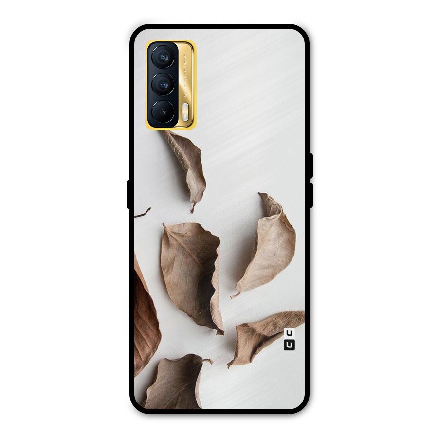 Brown Dusty Leaves Metal Back Case for Realme X7