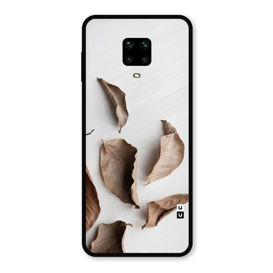 Brown Dusty Leaves Metal Back Case for Redmi Note 10 Lite
