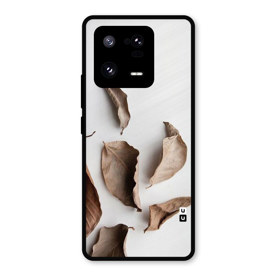 Brown Dusty Leaves Metal Back Case for Xiaomi 13 Pro