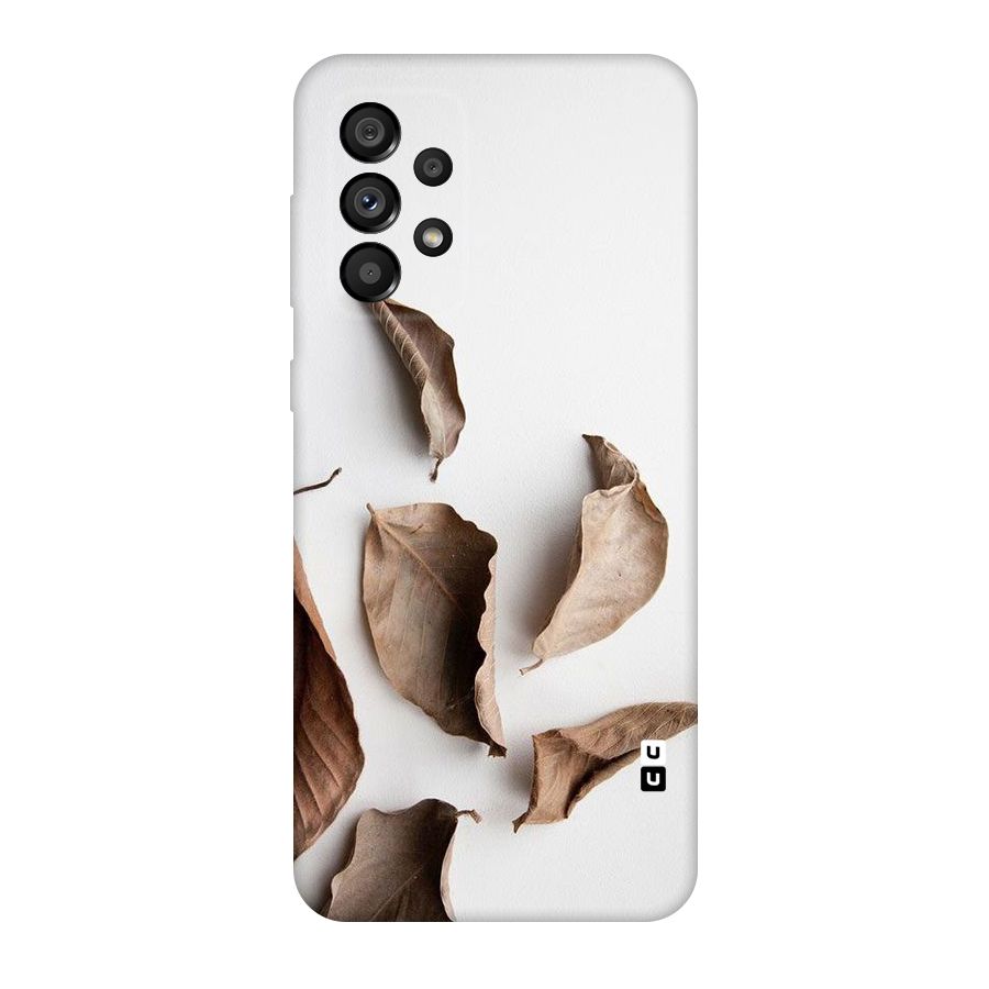 Brown Dusty Leaves Original Polycarbonate Back Case for Galaxy A73 5G