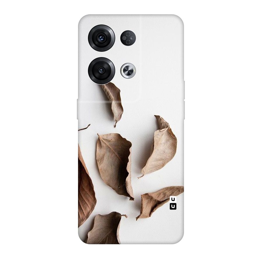 Brown Dusty Leaves Original Polycarbonate Back Case for Oppo Reno8 Pro 5G