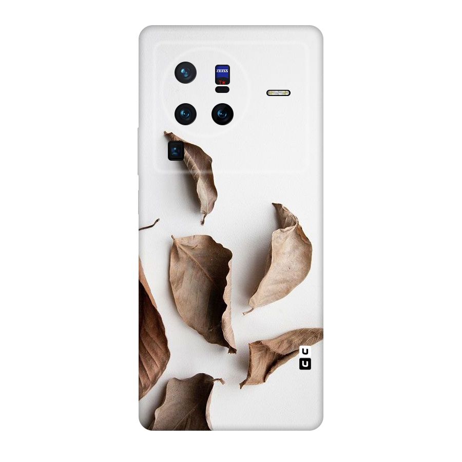 Brown Dusty Leaves Original Polycarbonate Back Case for Vivo X80
