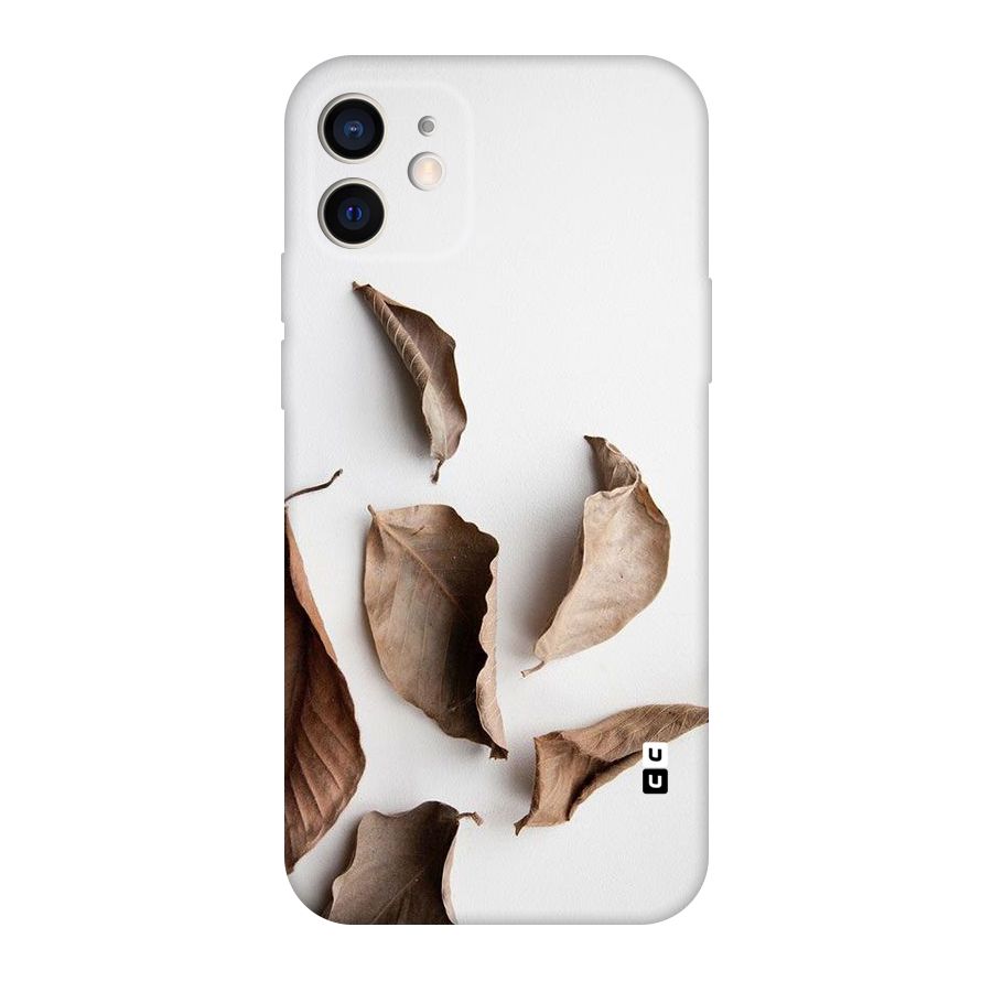 Brown Dusty Leaves Original Polycarbonate Back Case for iPhone 12