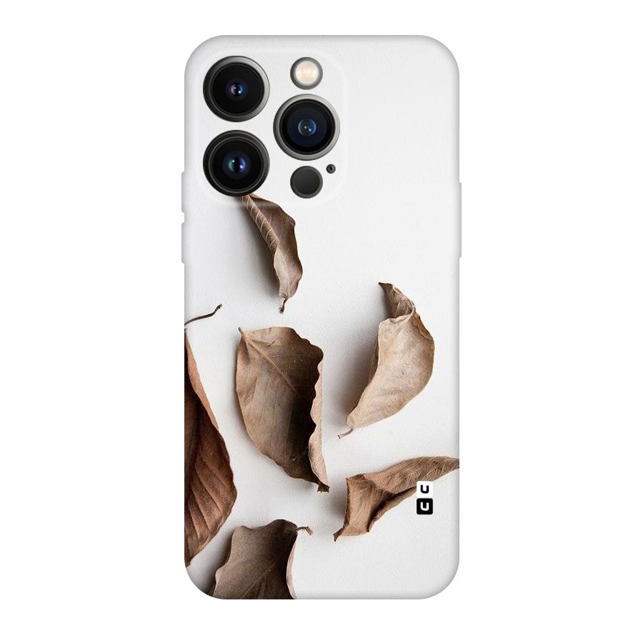 Brown Dusty Leaves Original Polycarbonate Back Case for iPhone 14 Pro