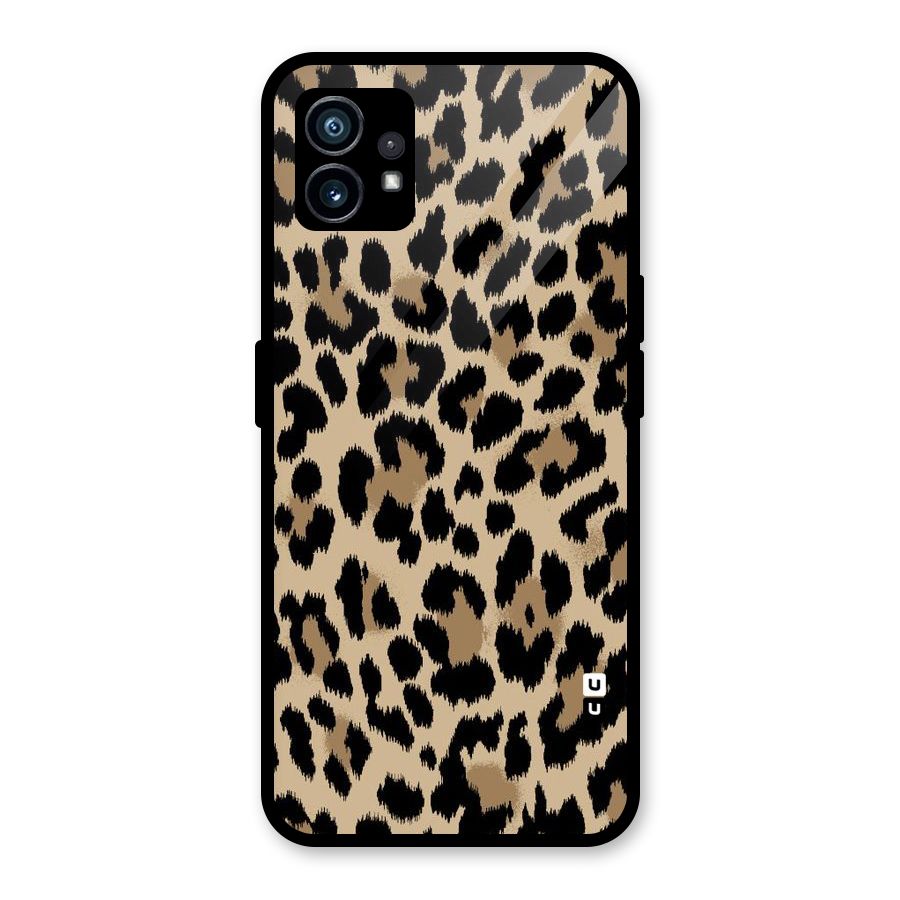 Brown Leapord Print Glass Back Case for Nothing Phone 1