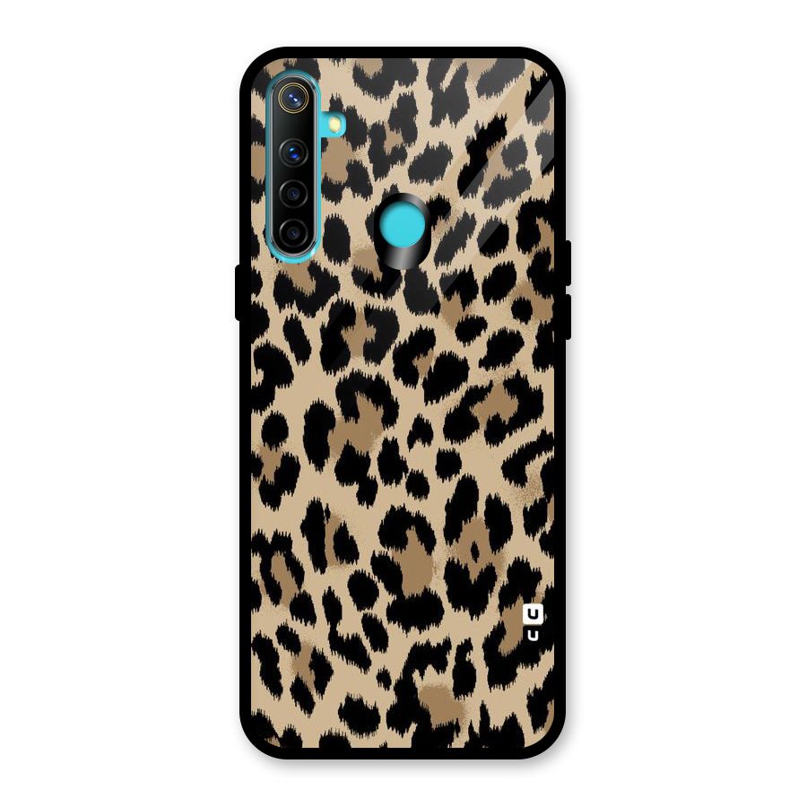Brown Leapord Print Glass Back Case for Realme 5