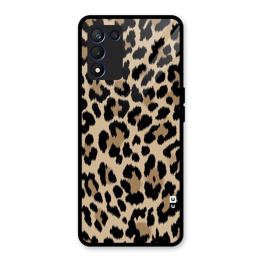 Brown Leapord Print Glass Back Case for Realme 9 5G Speed