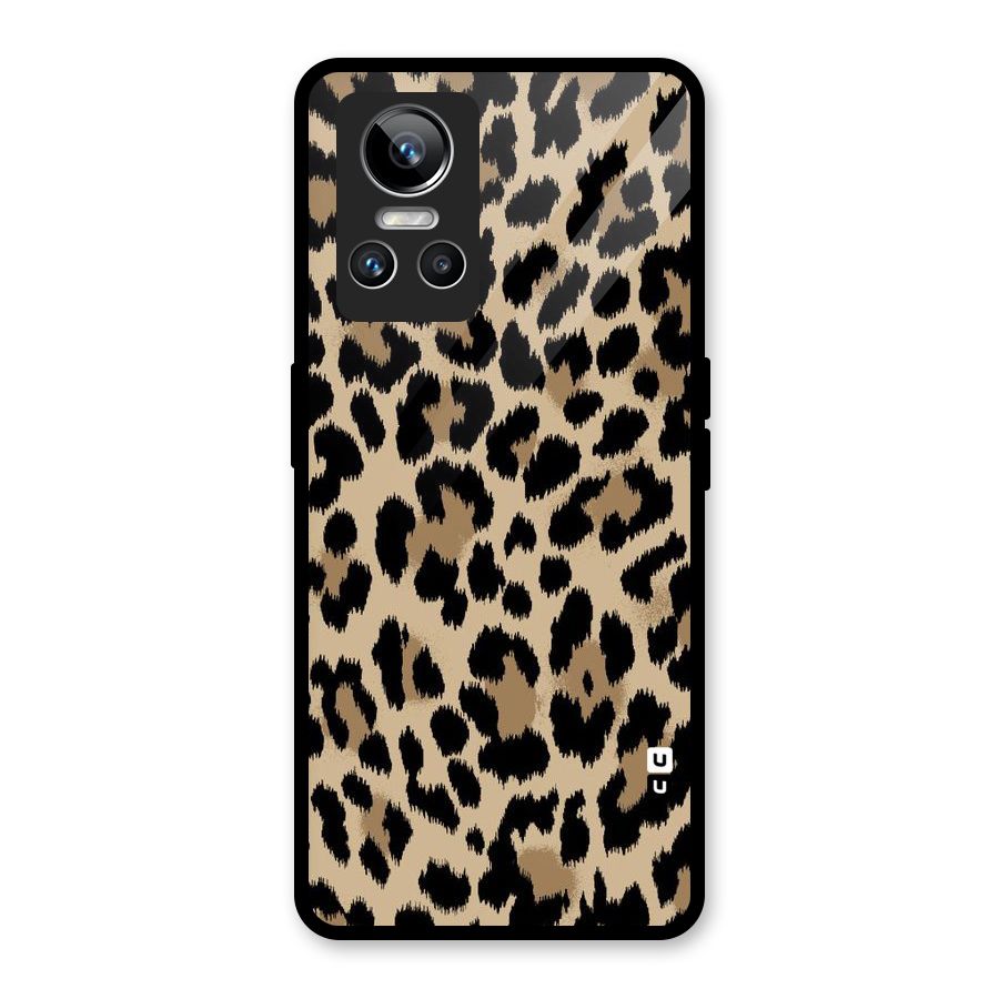 Brown Leapord Print Glass Back Case for Realme GT Neo 3