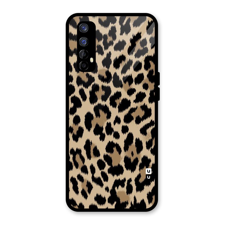 Brown Leapord Print Glass Back Case for Realme Narzo 20 Pro