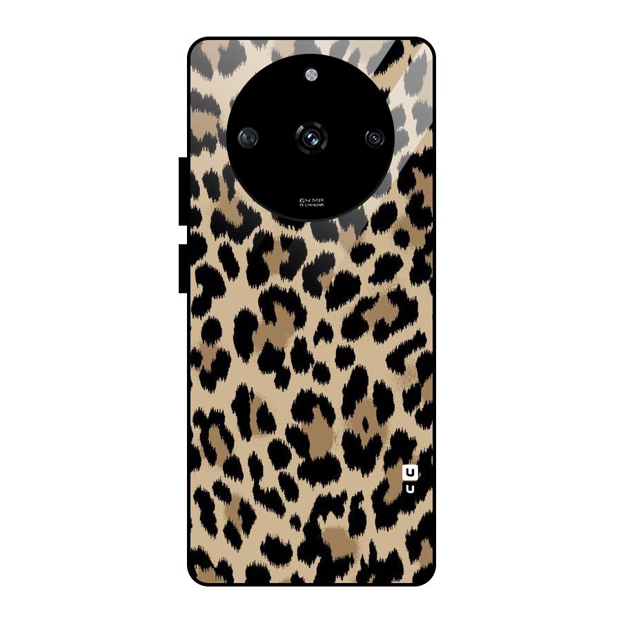 Brown Leapord Print Glass Back Case for Realme Narzo 60 5G