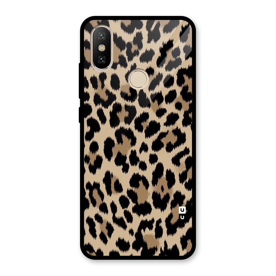 Brown Leapord Print Glass Back Case for Redmi A2