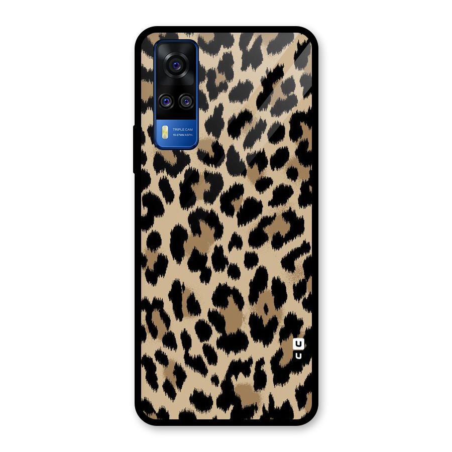 Brown Leapord Print Glass Back Case for Vivo Y31
