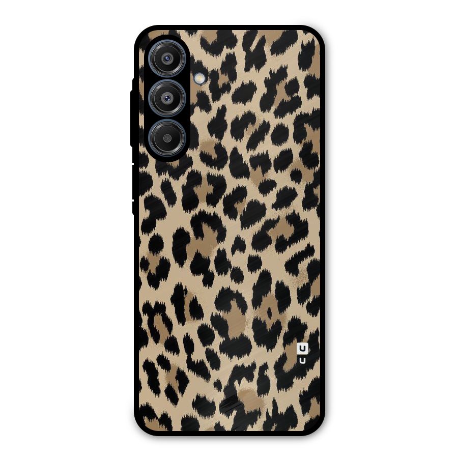 Brown Leapord Print Metal Back Case for Galaxy A16 5G