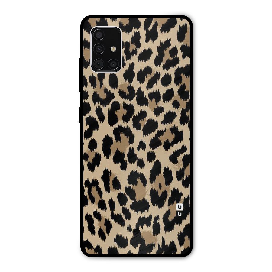 Brown Leapord Print Metal Back Case for Galaxy A51