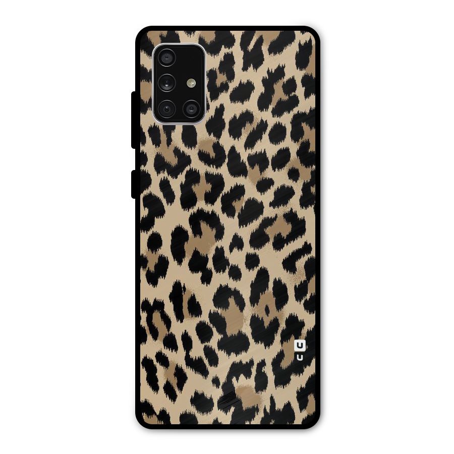 Brown Leapord Print Metal Back Case for Galaxy A71
