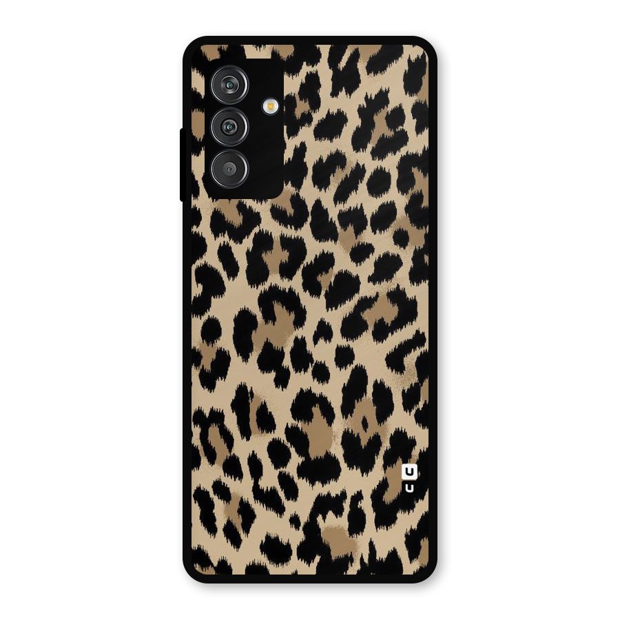 Brown Leapord Print Metal Back Case for Galaxy F13