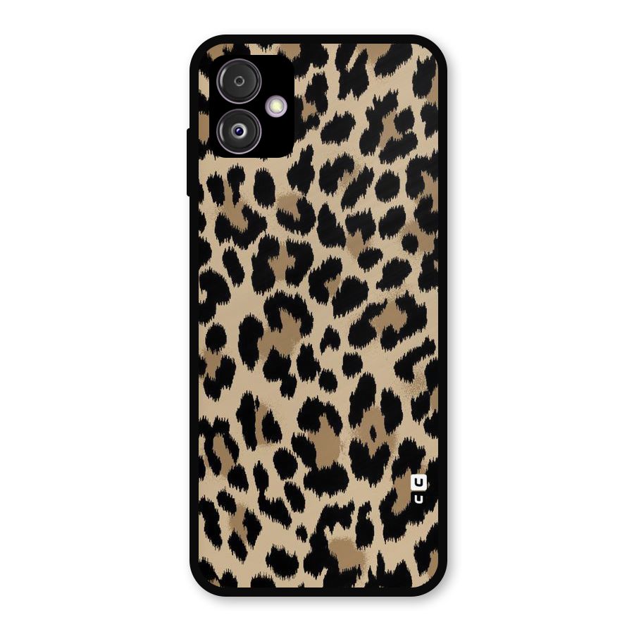 Brown Leapord Print Metal Back Case for Galaxy F14