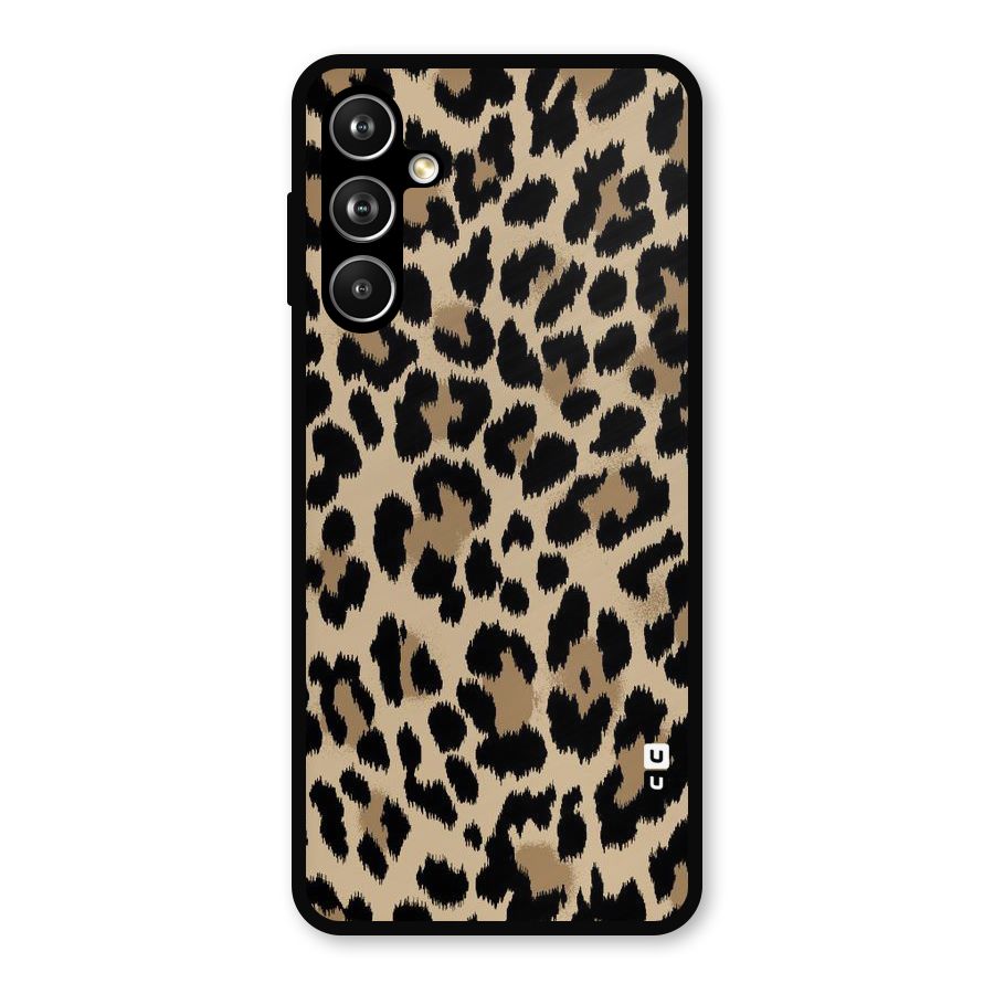 Brown Leapord Print Metal Back Case for Galaxy F54