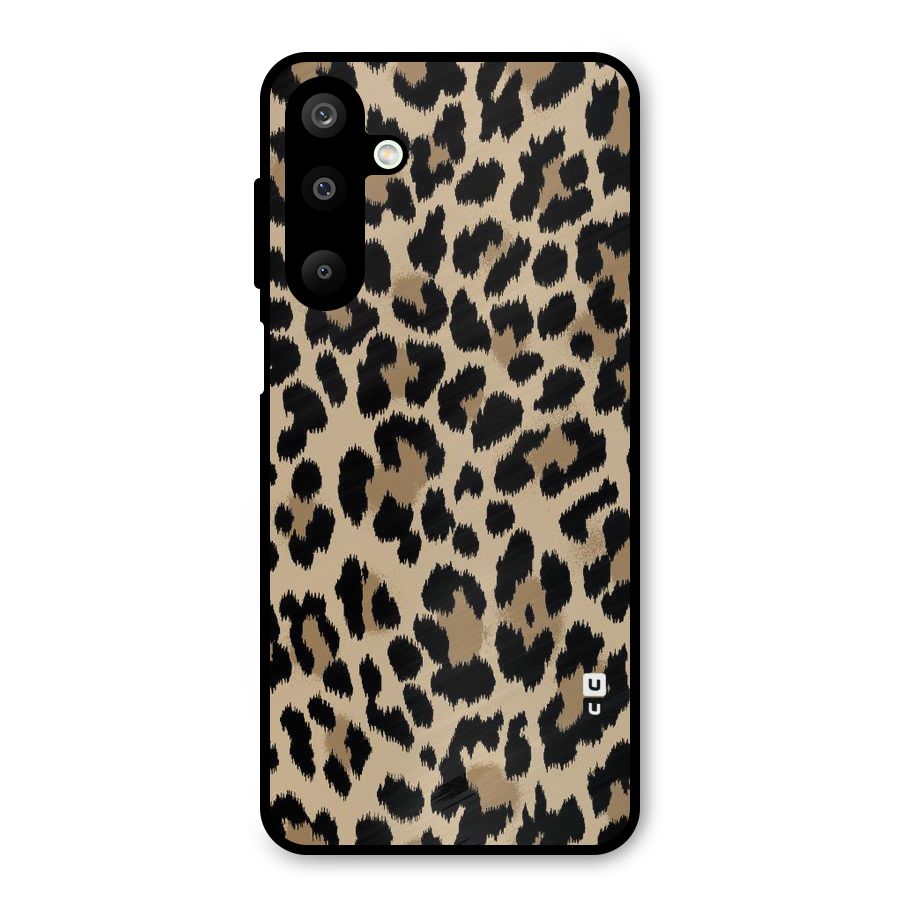 Brown Leapord Print Metal Back Case for Galaxy M16