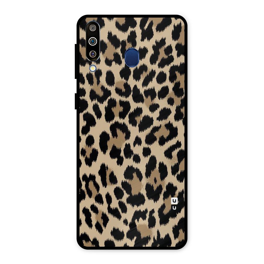 Brown Leapord Print Metal Back Case for Galaxy M30