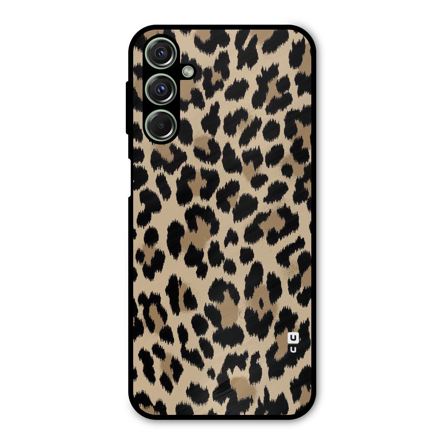 Brown Leapord Print Metal Back Case for Galaxy M34