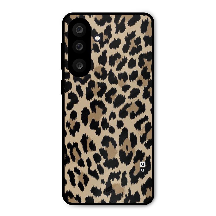 Brown Leapord Print Metal Back Case for Galaxy M56