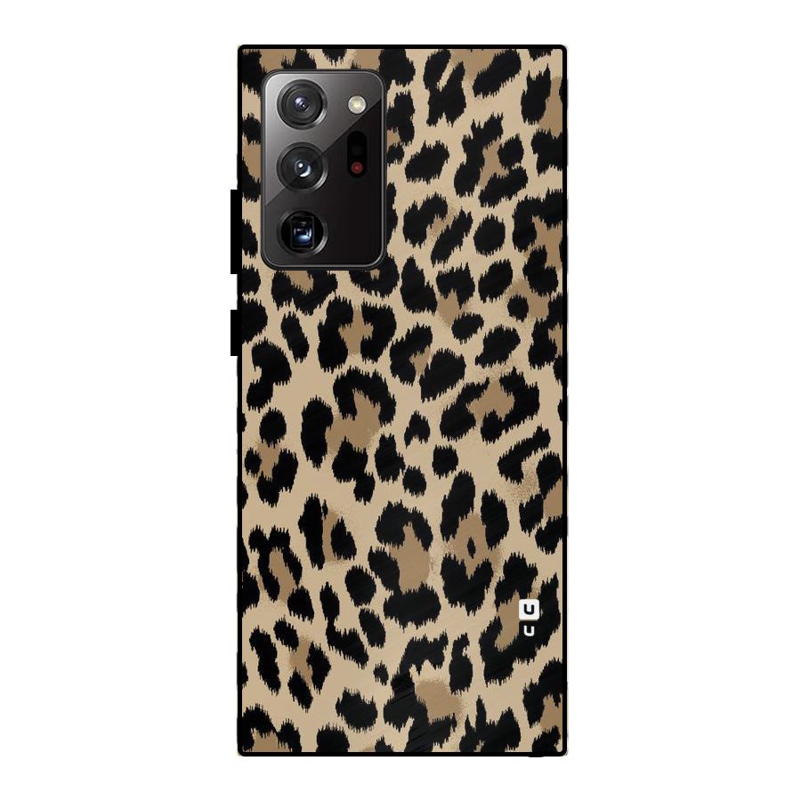 Brown Leapord Print Metal Back Case for Galaxy Note 20 Ultra