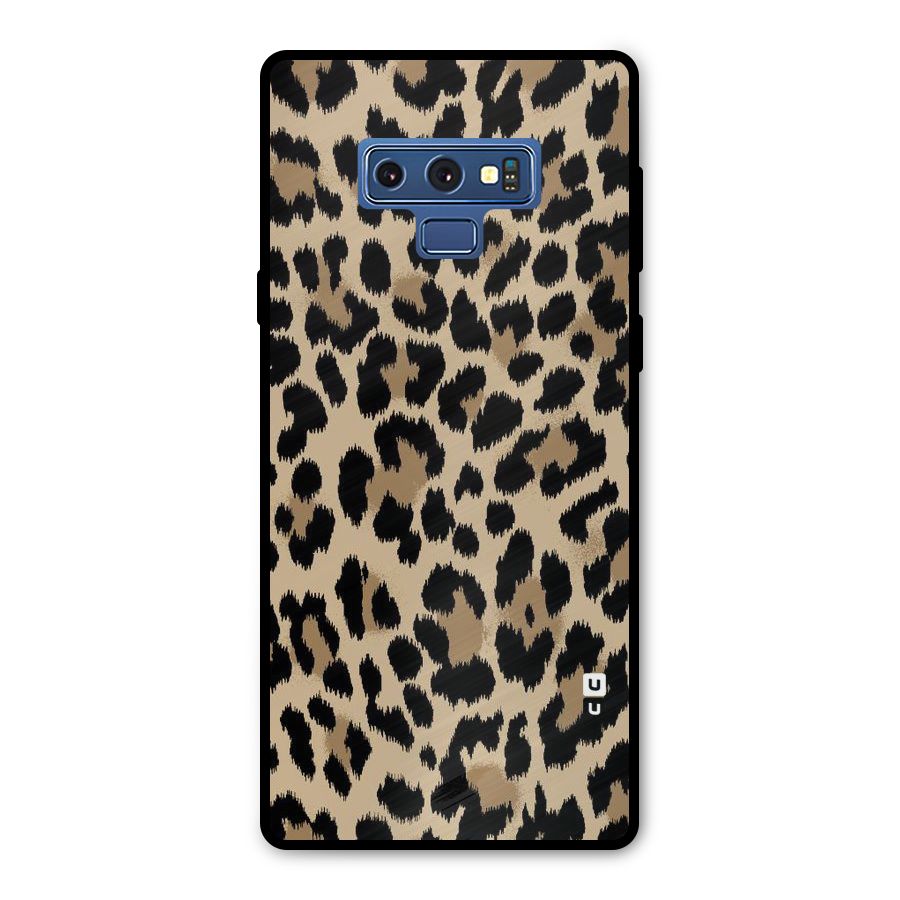 Brown Leapord Print Metal Back Case for Galaxy Note 9