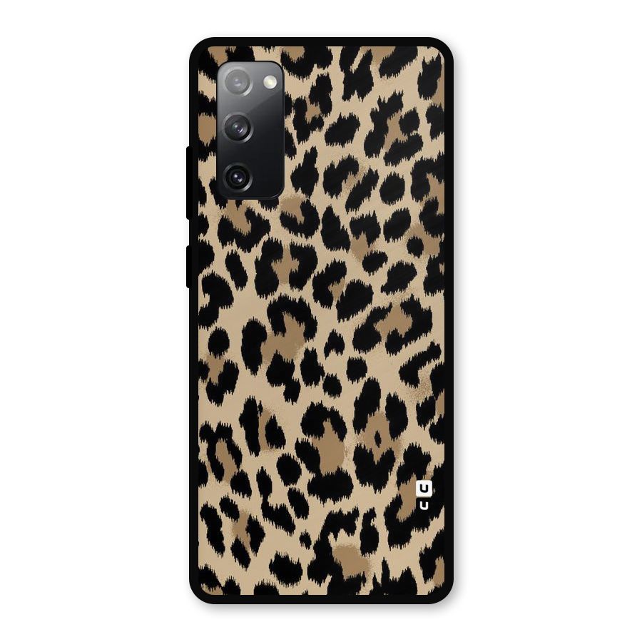 Brown Leapord Print Metal Back Case for Galaxy S20 FE 5G