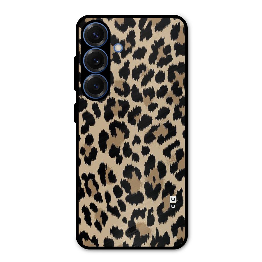 Brown Leapord Print Metal Back Case for Galaxy S25