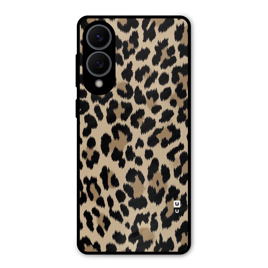Brown Leapord Print Metal Back Case for Galaxy S25 Edge