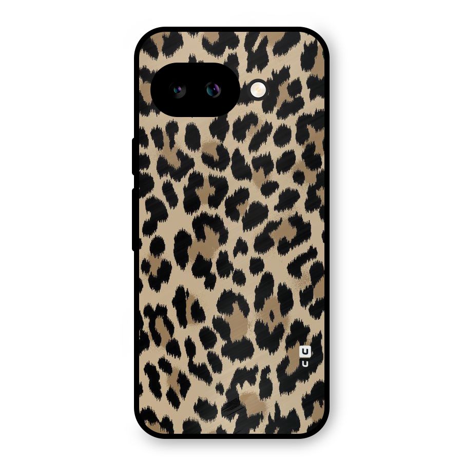 Brown Leapord Print Metal Back Case for Google Pixel 9a