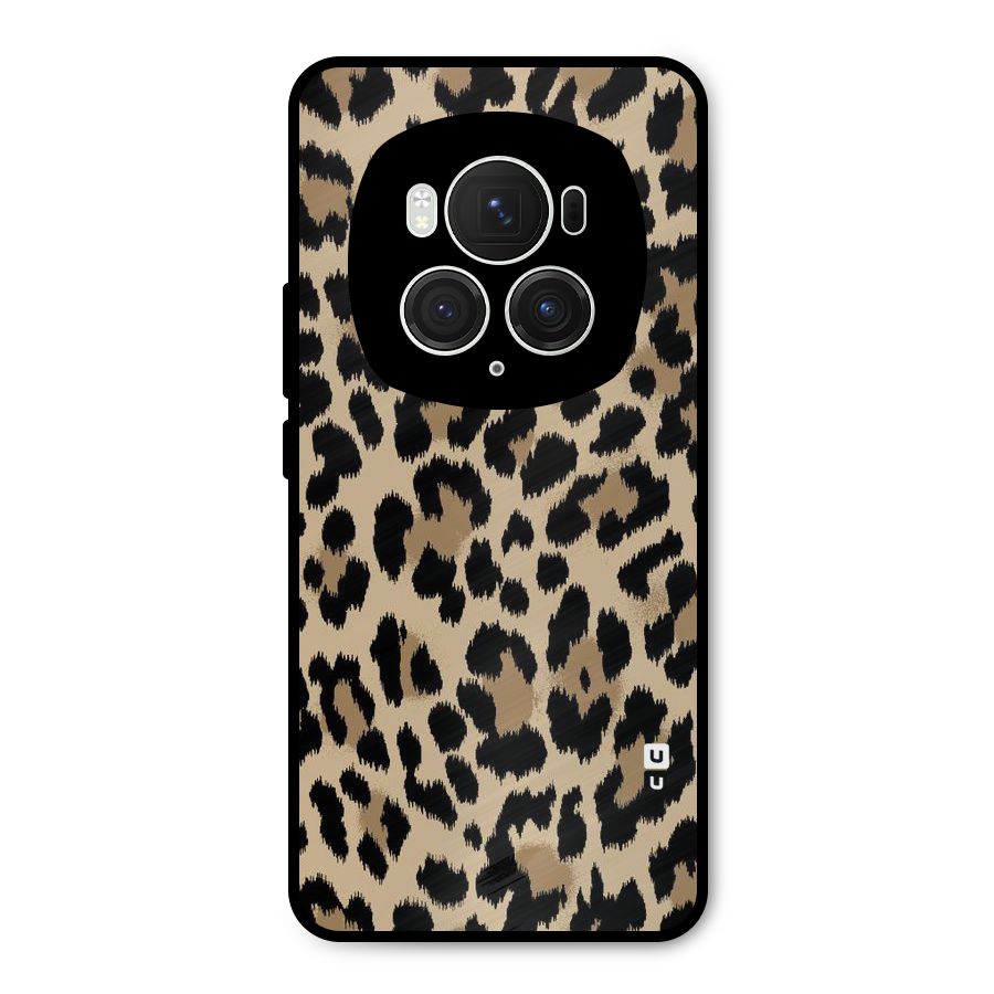 Brown Leapord Print Metal Back Case for Honor Magic6 Pro