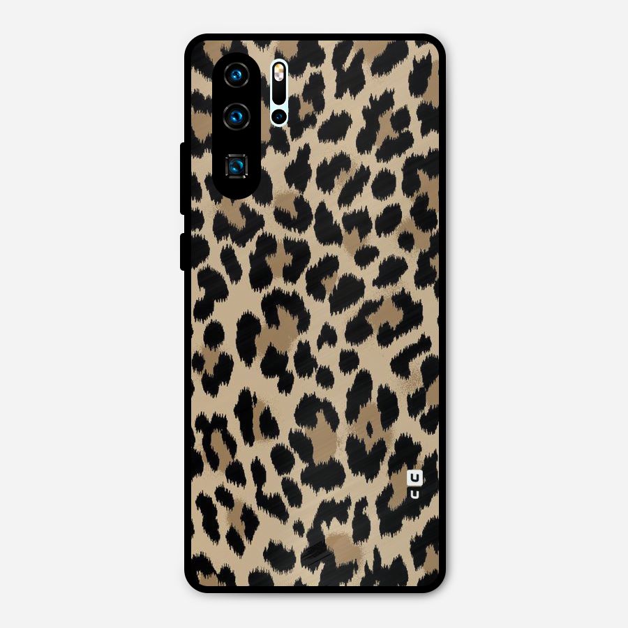 Brown Leapord Print Metal Back Case for Huawei P30 Pro