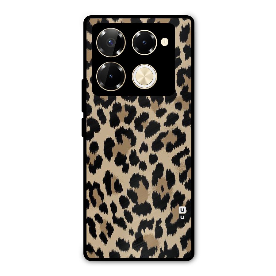 Brown Leapord Print Metal Back Case for Infinix Note 40 Pro Plus